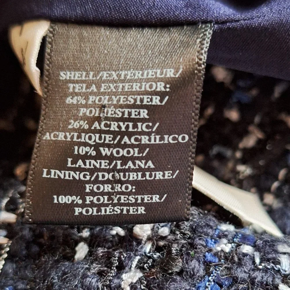 Ann Taylor Skirt Set  Blue/Black Tweed Fully Lined, Pristine  Soft Size 14 - Picture 8 of 8